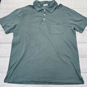 Flint‎ & Tinder Vintage Slub Polo Shirt Mens M Balsam Green Pocket Huckberry